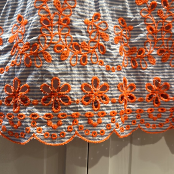 Tularosa | Ari Embroidered Dress | Eyelet Orange Blue - Picture 8 of 17
